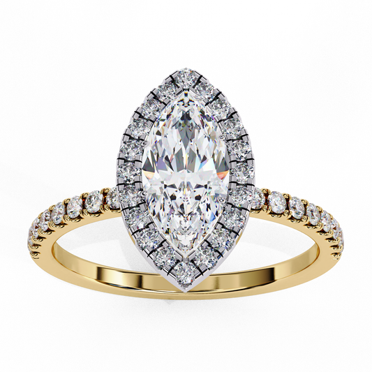 Lab Grown Diamond Ring Marquise Stone (1.16ct) In 14K Gold