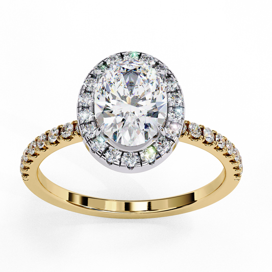 Lab Grown Diamond Solitaire Ring Oval Stone (1.45ct) In 14K Gold