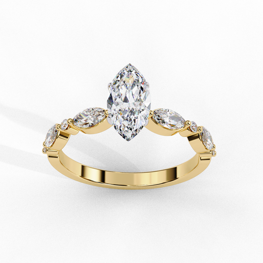 Lab Grown Diamond Ring Marquise Stone (1.72ct) In 14K Gold