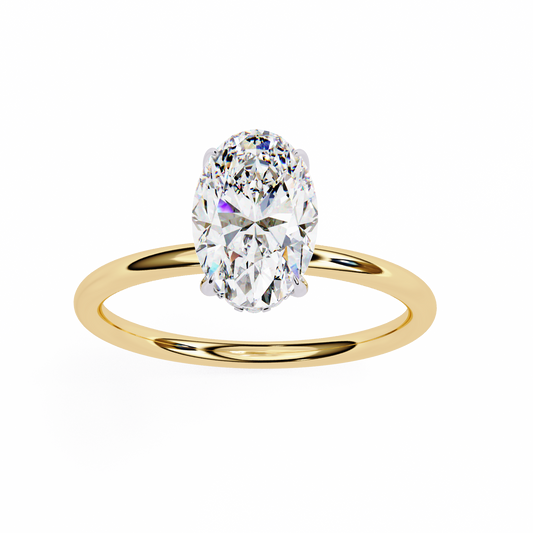 Lab Grown Diamond Solitaire Ring Oval Stone (1.27ct) In 14K Gold