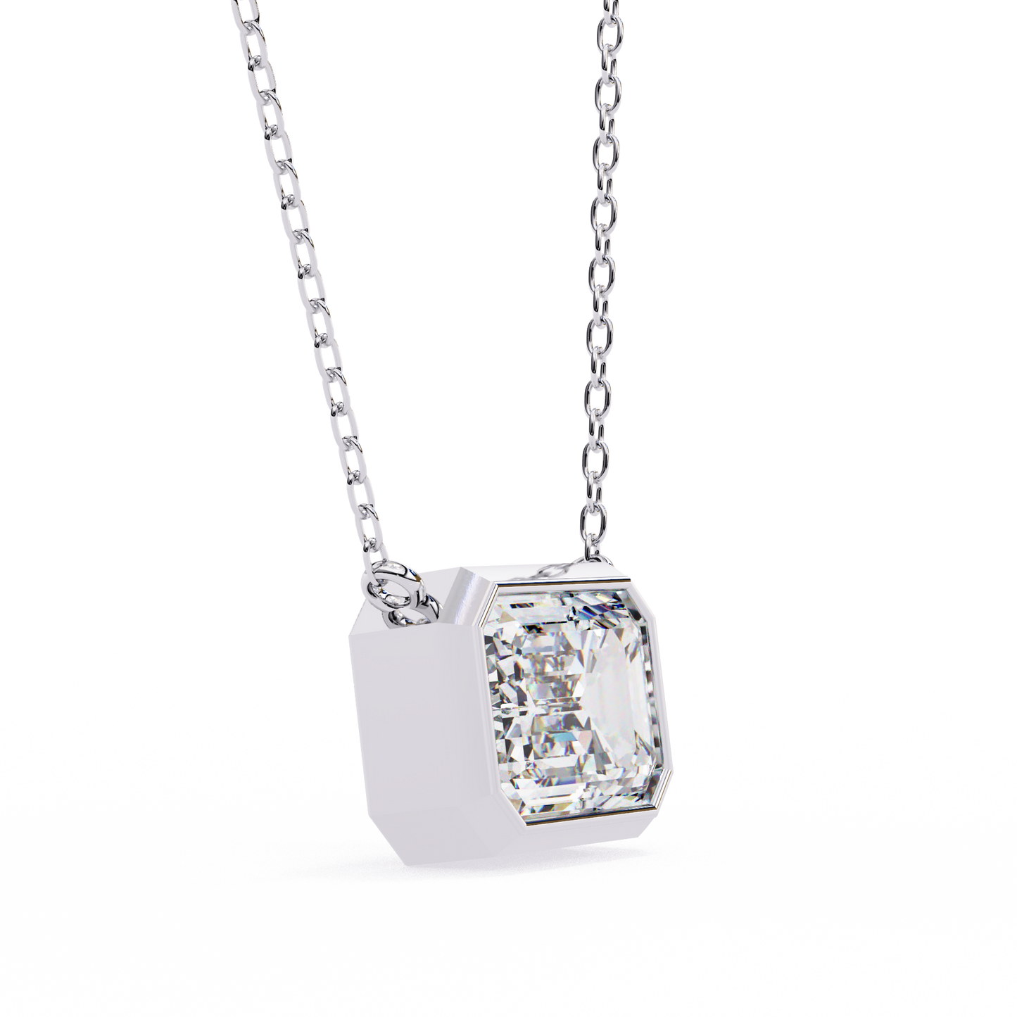 Lab Grown Solitaire Diamond Pendant Emerald Stone (1.20ct) In 14K Gold Without Chain