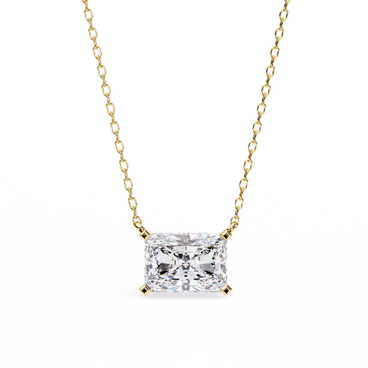 Lab Grown Solitaire Diamond Pendant Radiant Stone (1.95ct) In 14K Gold Without Chain