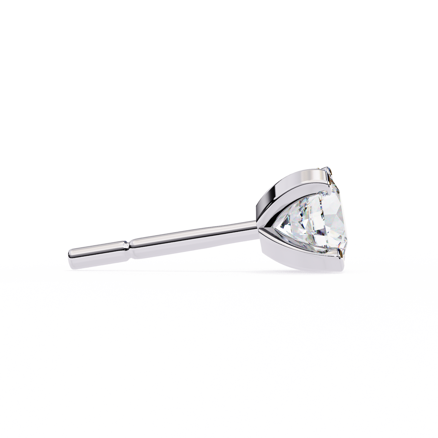 LGD Solitaire Ear Studs Round Stone (2.58ct Pair) In 14K Gold