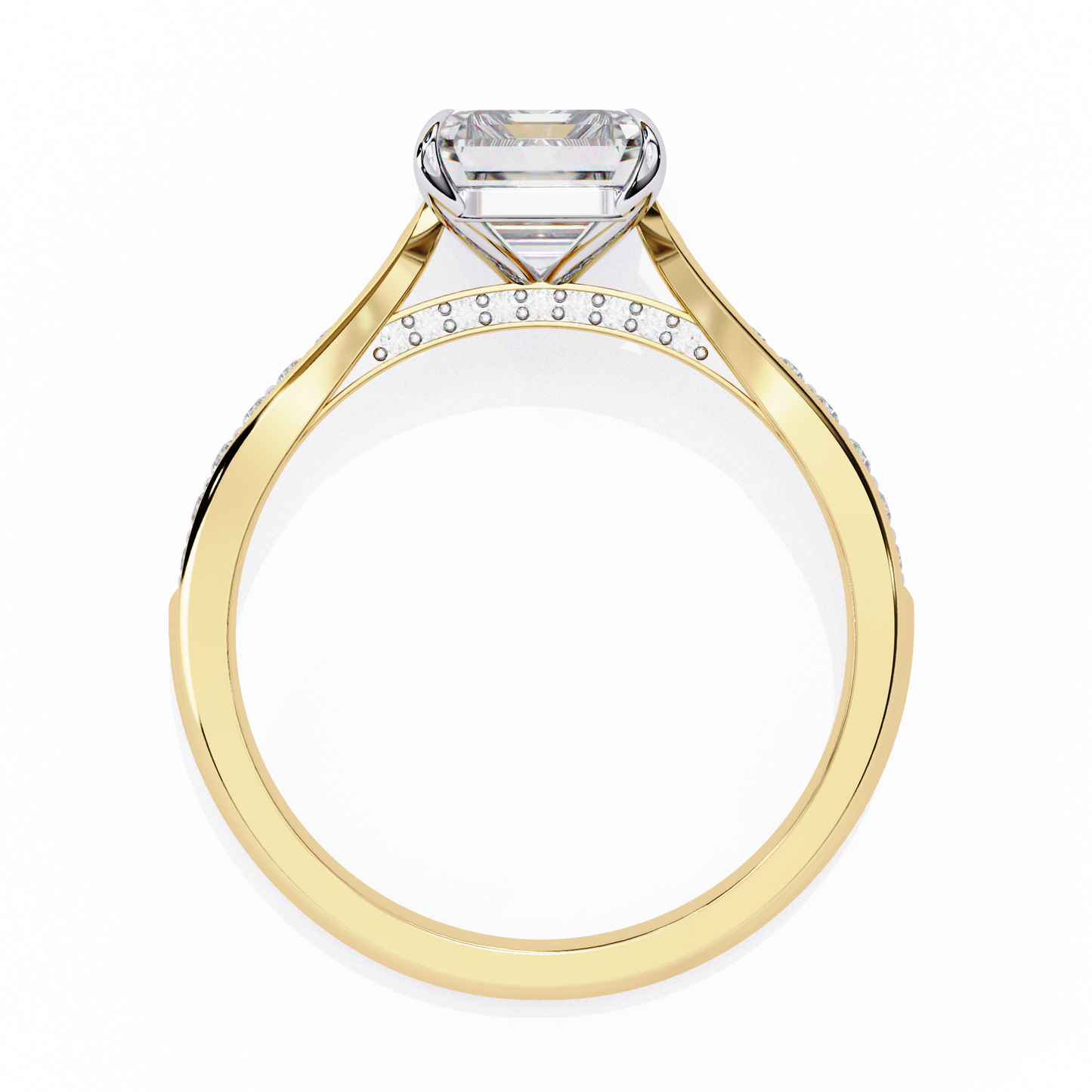 LGD Ring Radiant Stone (2.62ct) In 14K Gold