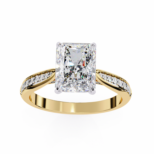 LGD Ring Radiant Stone (2.62ct) In 14K Gold