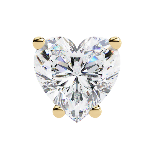Lab Grown Diamond Ear Studs Heart Stone (2.44ct) In 14K Gold