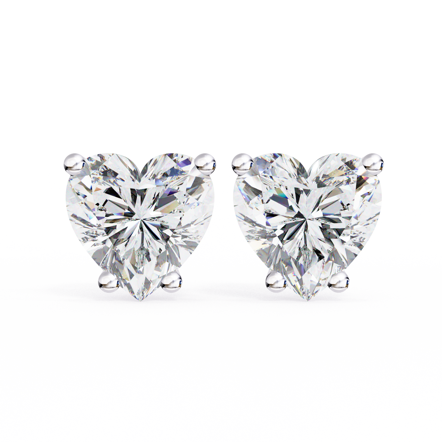LGD Ear Studs Heart Stone (2.44ct) In 14K Gold