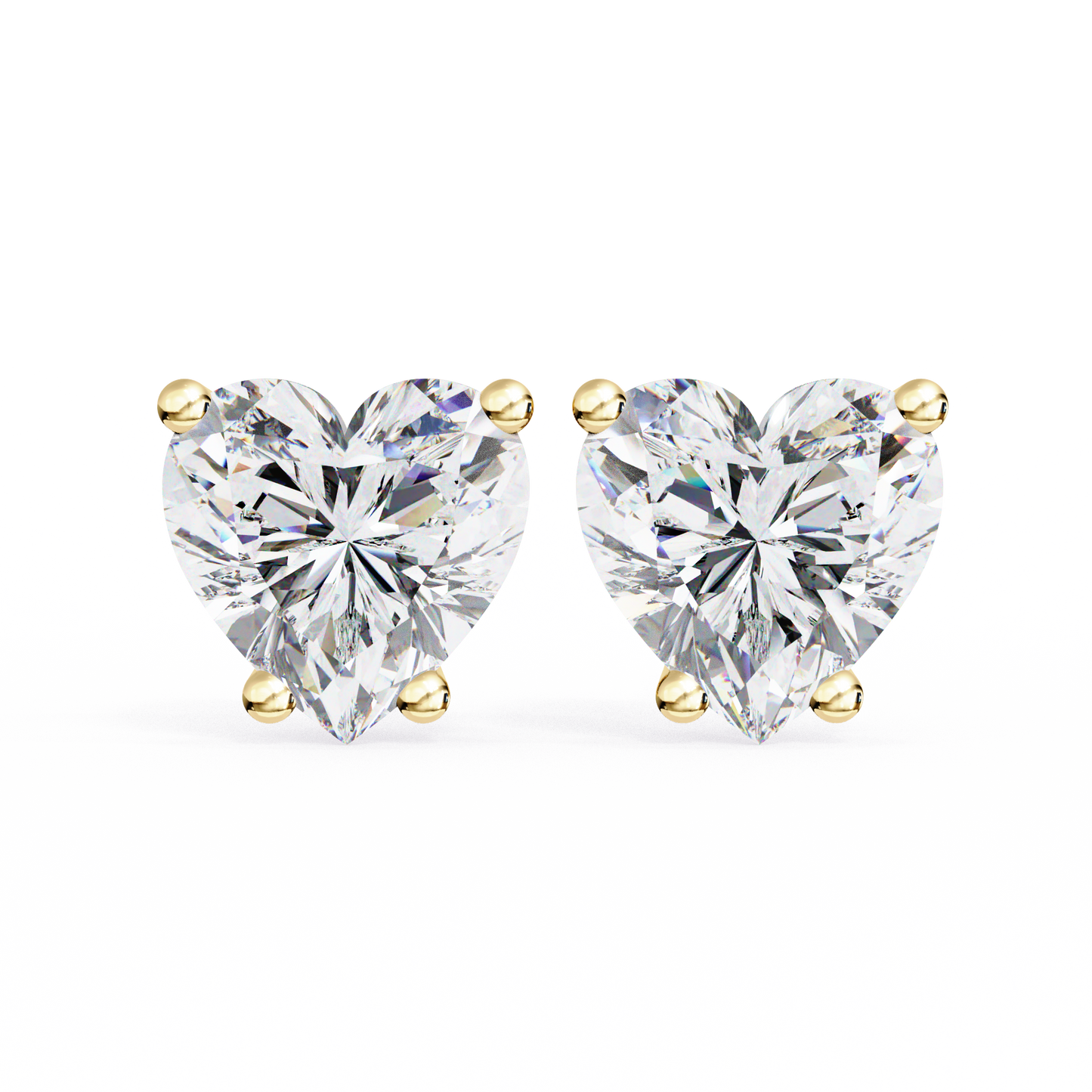 LGD Ear Studs Heart Stone (2.44ct) In 14K Gold