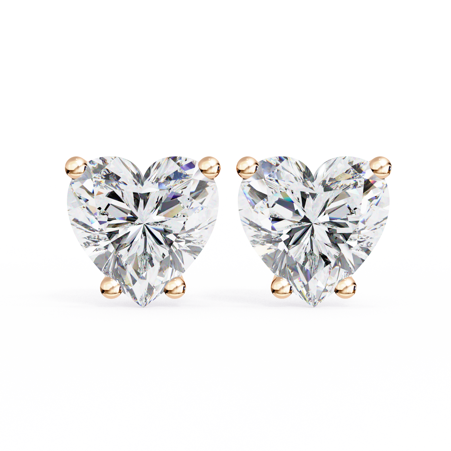LGD Ear Studs Heart Stone (2.44ct) In 14K Gold