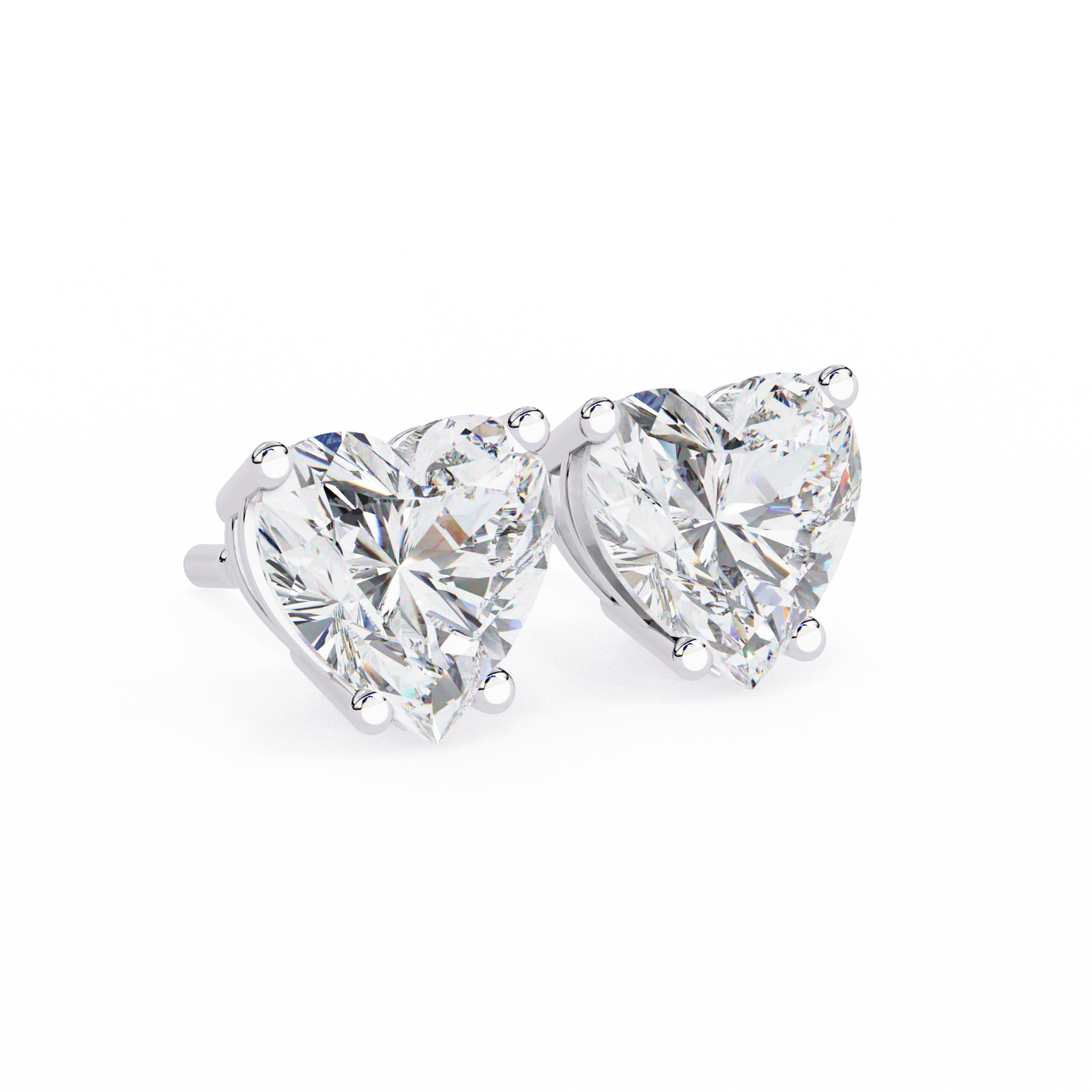 LGD Ear Studs Heart Stone (2.44ct) In 14K Gold