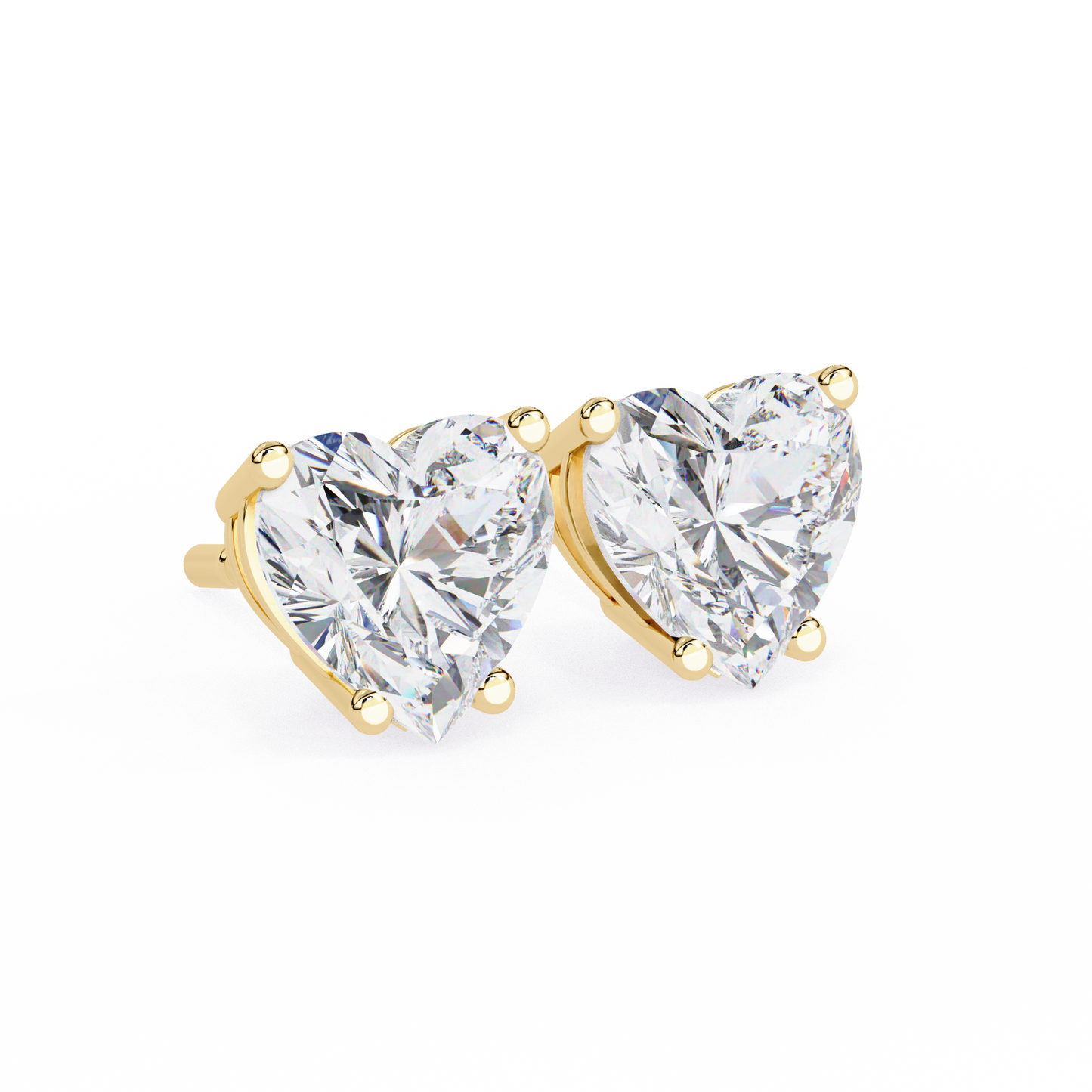 LGD Ear Studs Heart Stone (2.44ct) In 14K Gold