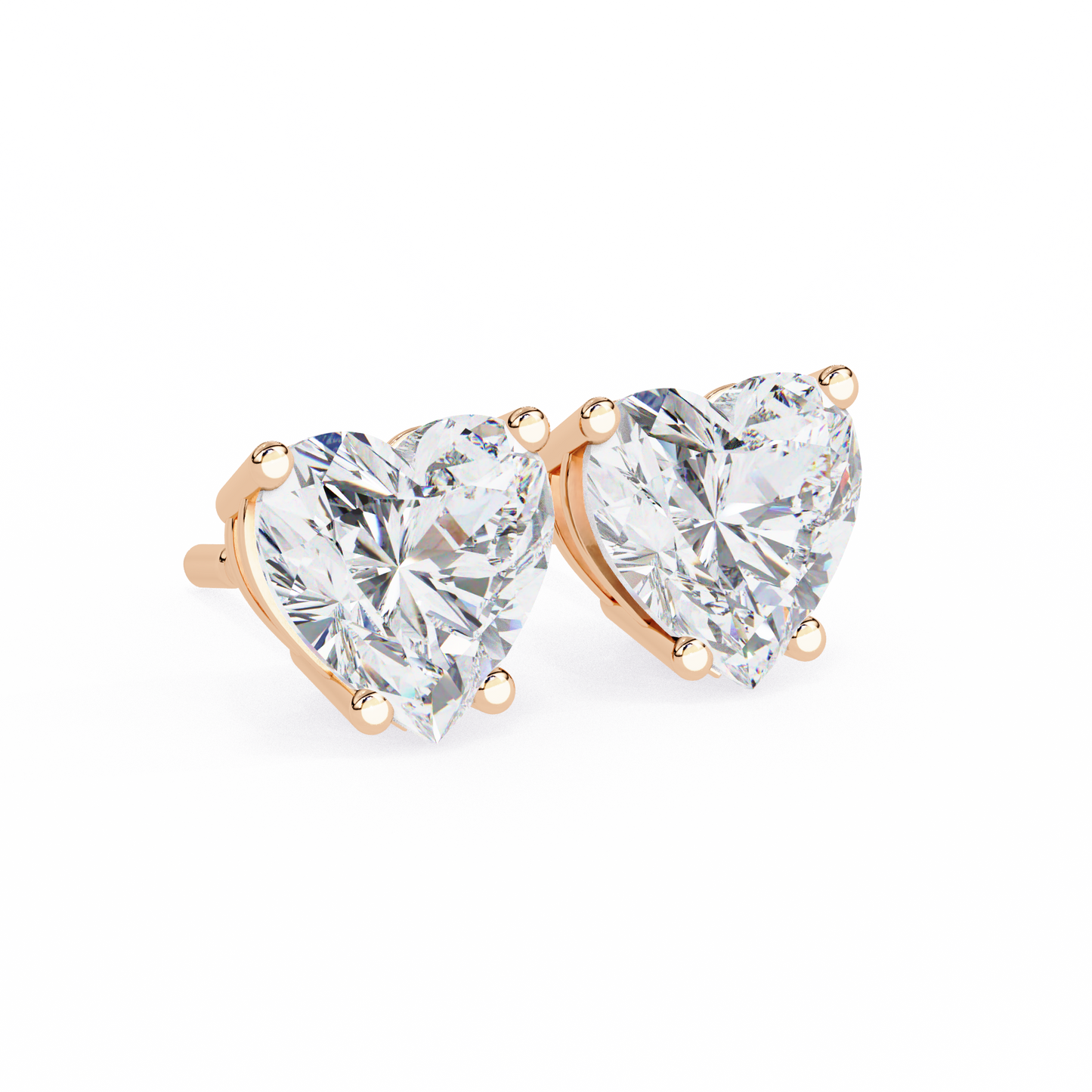 LGD Ear Studs Heart Stone (2.44ct) In 14K Gold