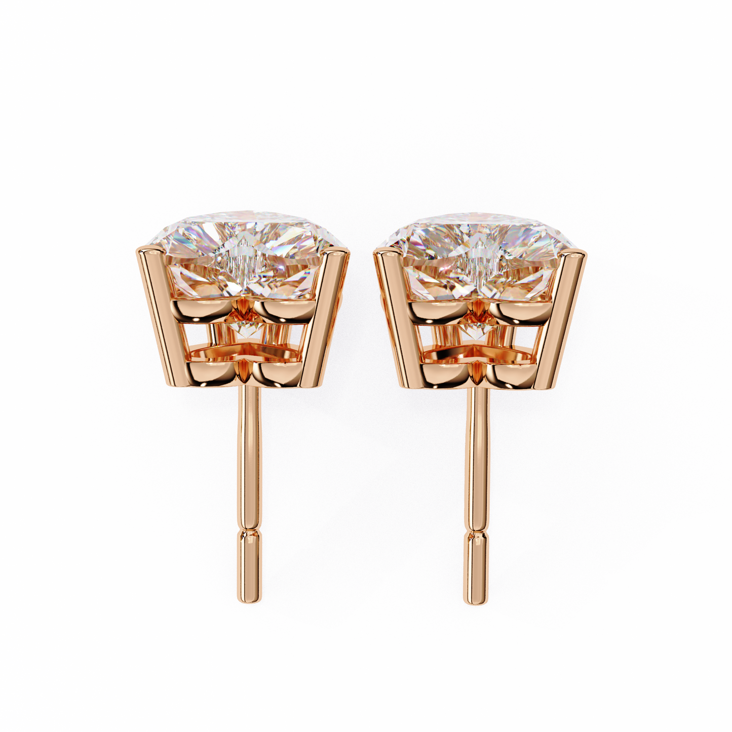 LGD Ear Studs Heart Stone (2.44ct) In 14K Gold