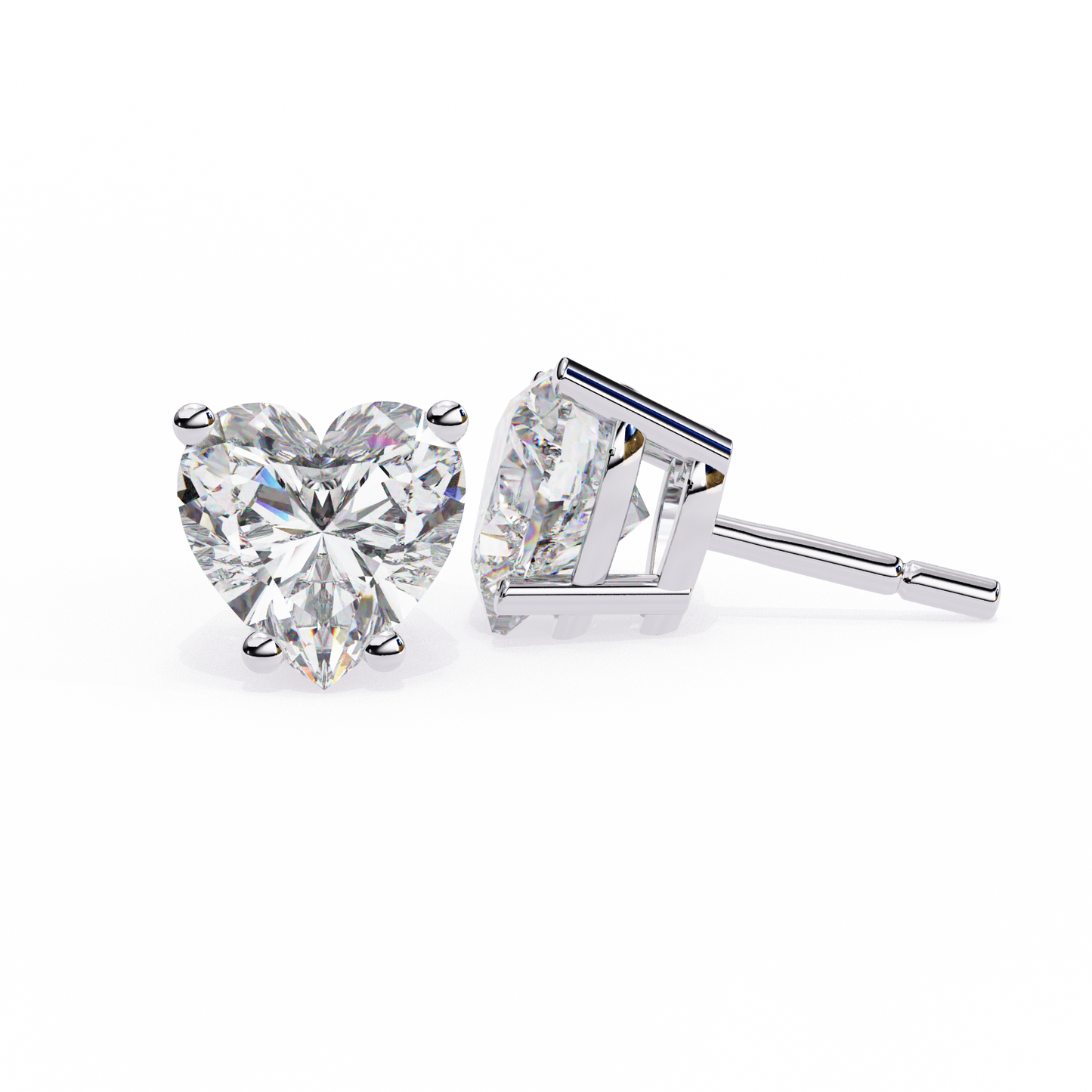 LGD Ear Studs Heart Stone (2.44ct) In 14K Gold