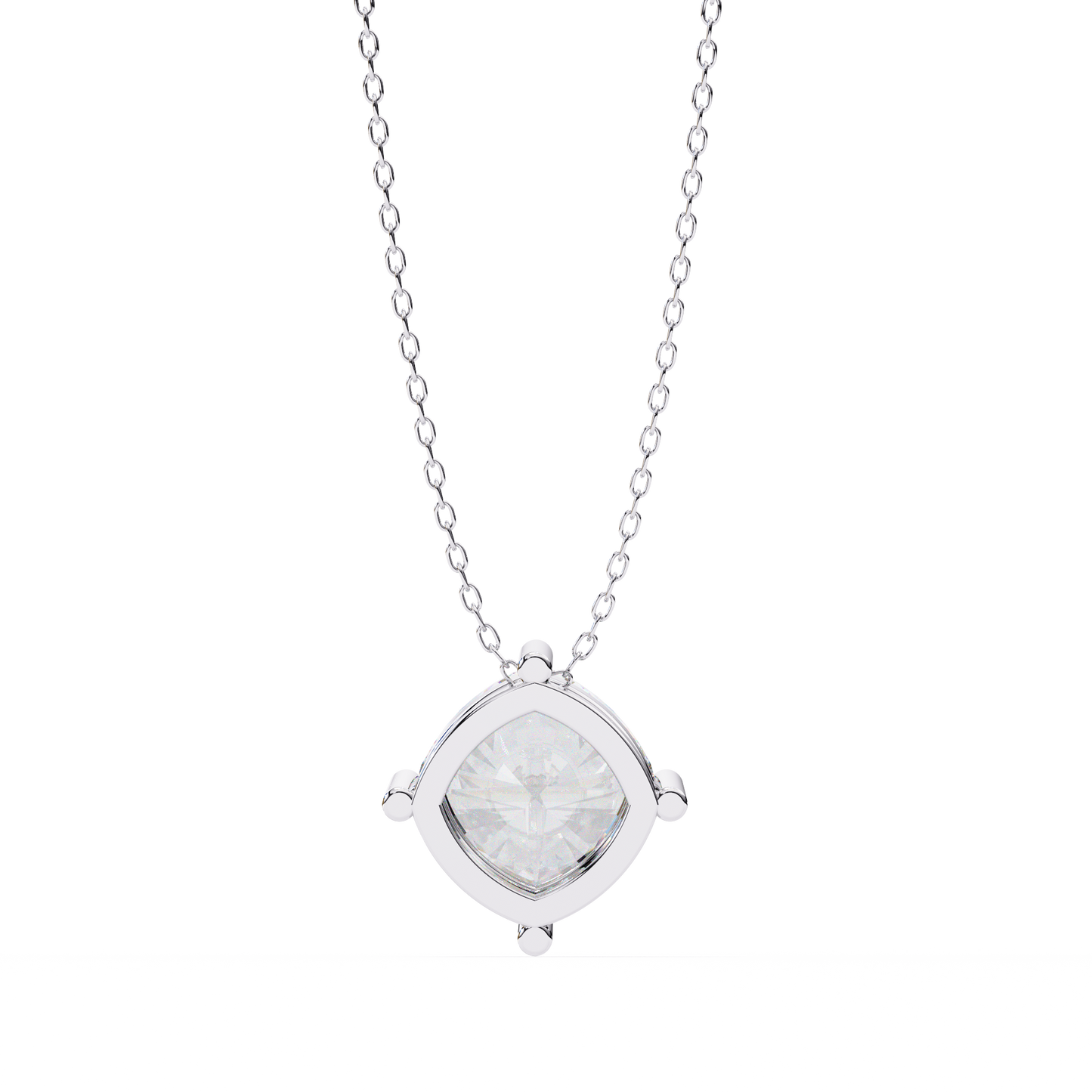 Lab Grown Diamond Solitaire Pendant Cushion Square Stone (2.32ct) In 14K Gold Without Chain