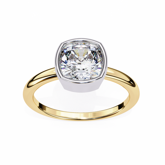 LGD Solitaire Ring Cushion Stone (1.78ct) In 14K Gold