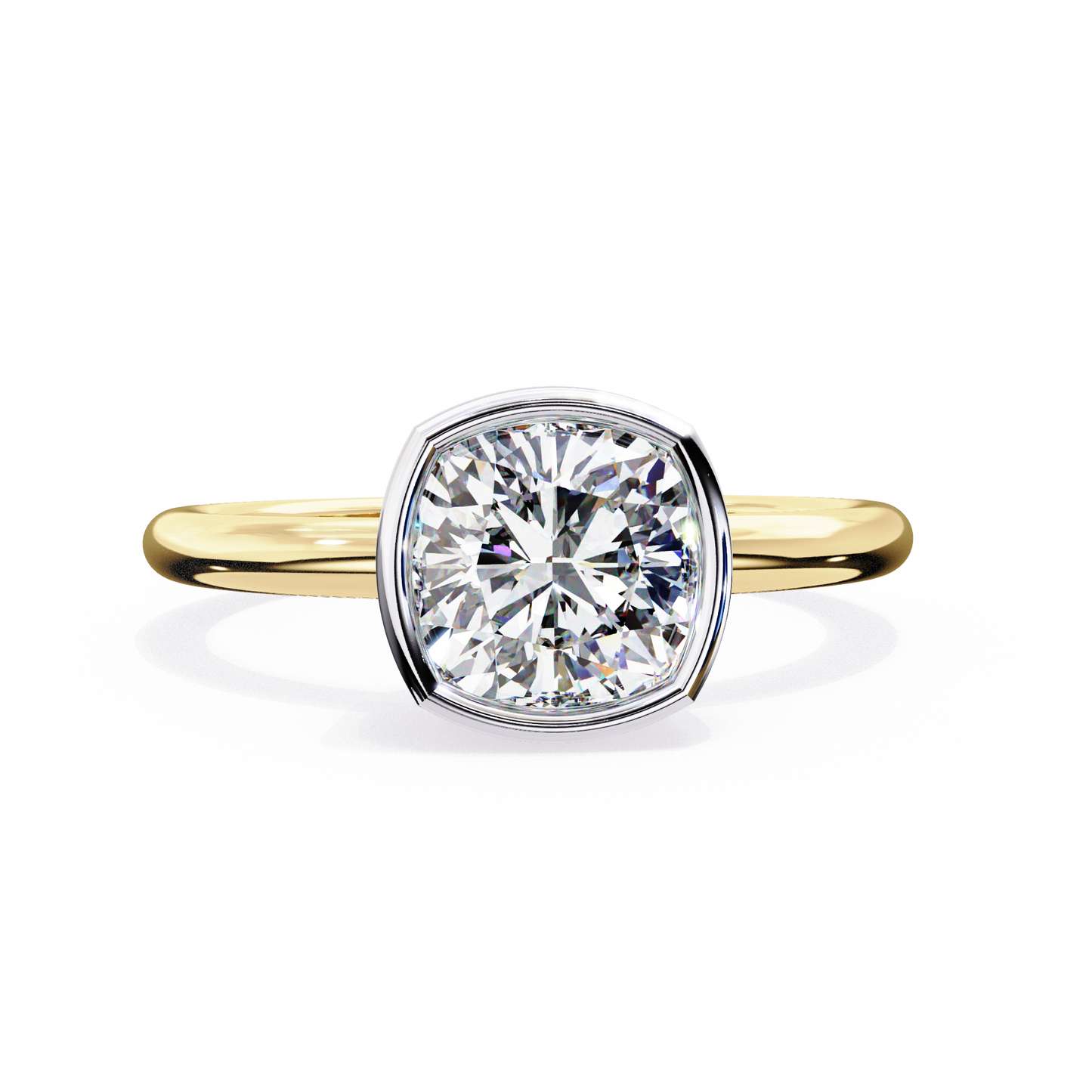 LGD Solitaire Ring Cushion Stone (1.78ct) In 14K Gold