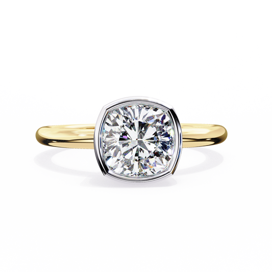 LGD Solitaire Ring Cushion Stone (1.78ct) In 14K Gold