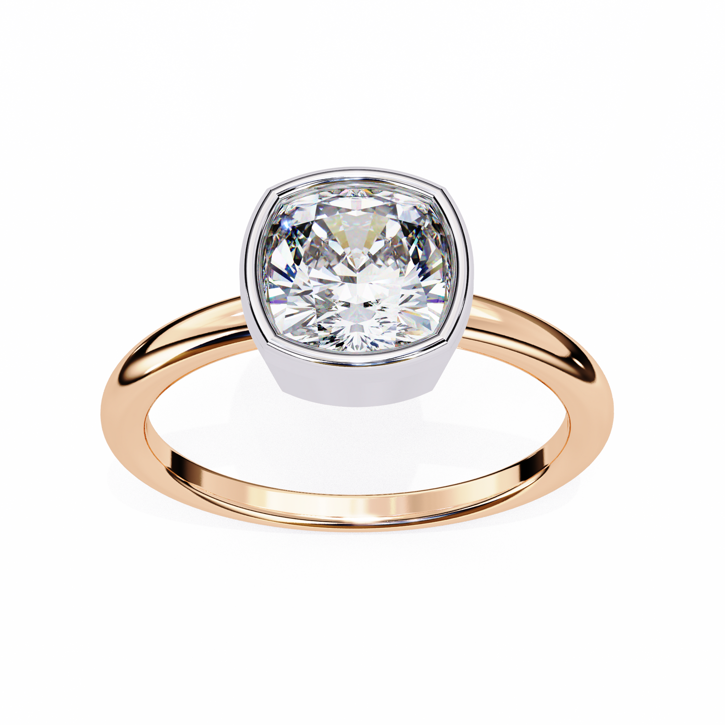 LGD Solitaire Ring Cushion Stone (1.78ct) In 14K Gold