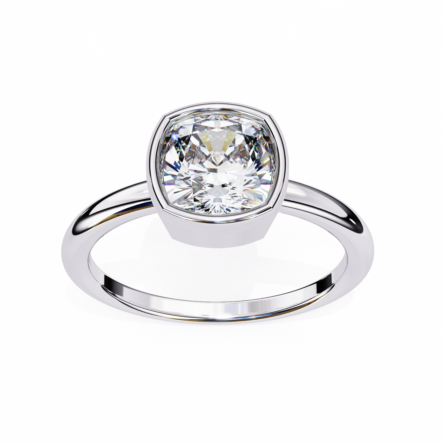 LGD Solitaire Ring Cushion Stone (1.78ct) In 14K Gold