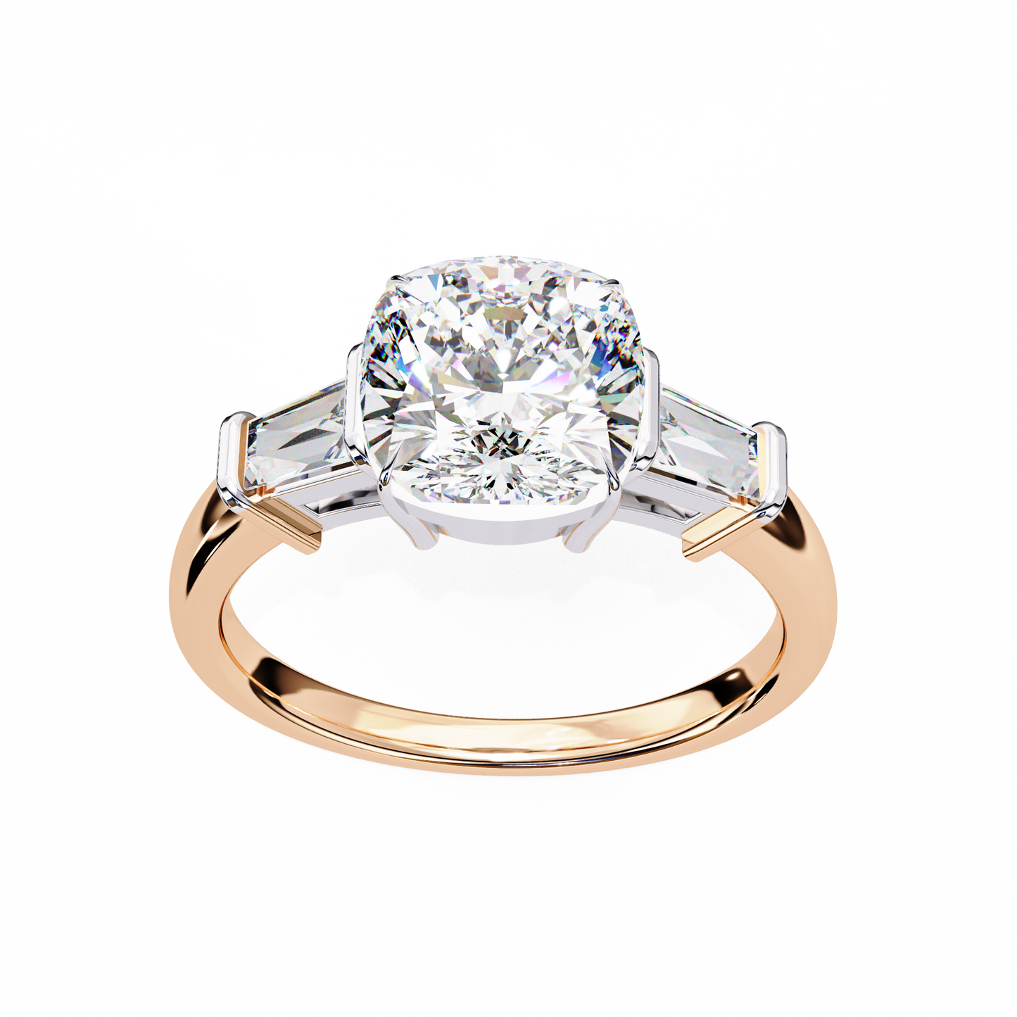 LGD Solitaire Ring Cushion (3.85ct) In 14K Gold