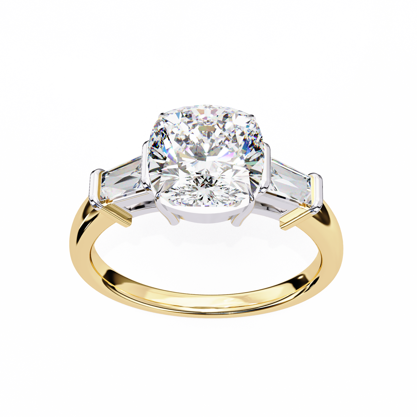 LGD Solitaire Ring Cushion (3.85ct) In 14K Gold