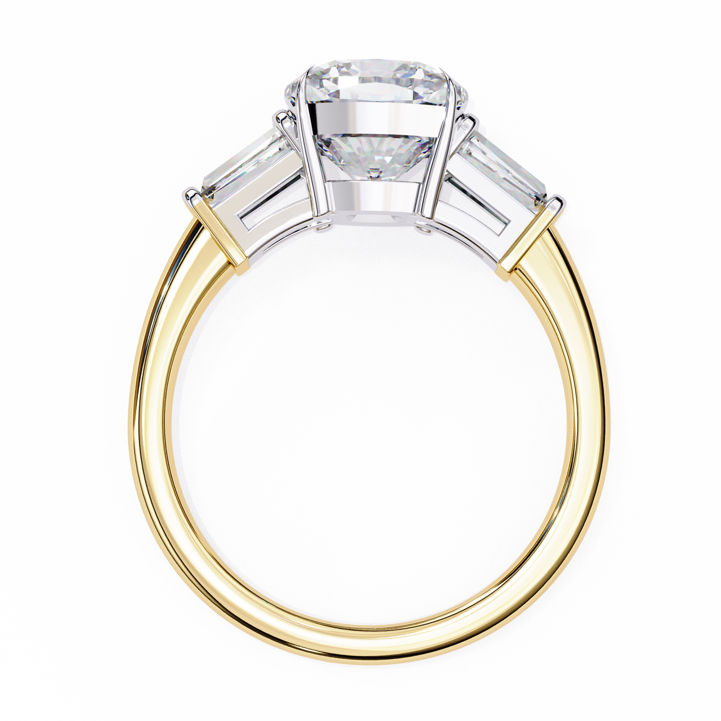 LGD Solitaire Ring Cushion (3.85ct) In 14K Gold