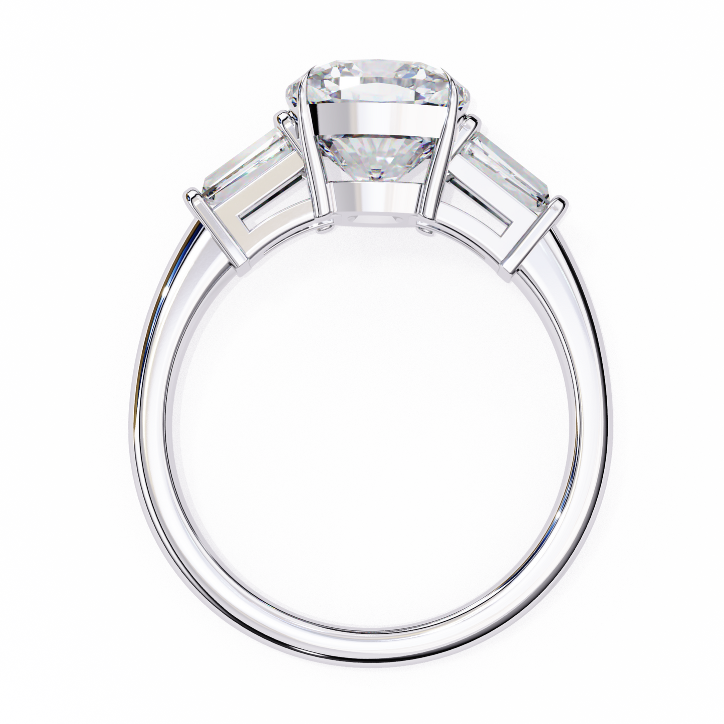LGD Solitaire Ring Cushion (3.85ct) In 14K Gold