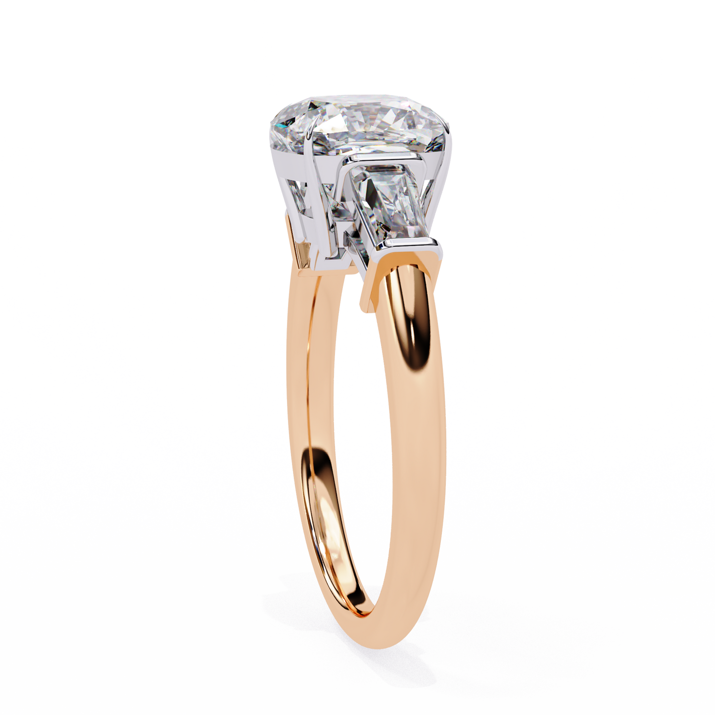 LGD Solitaire Ring Cushion (3.85ct) In 14K Gold