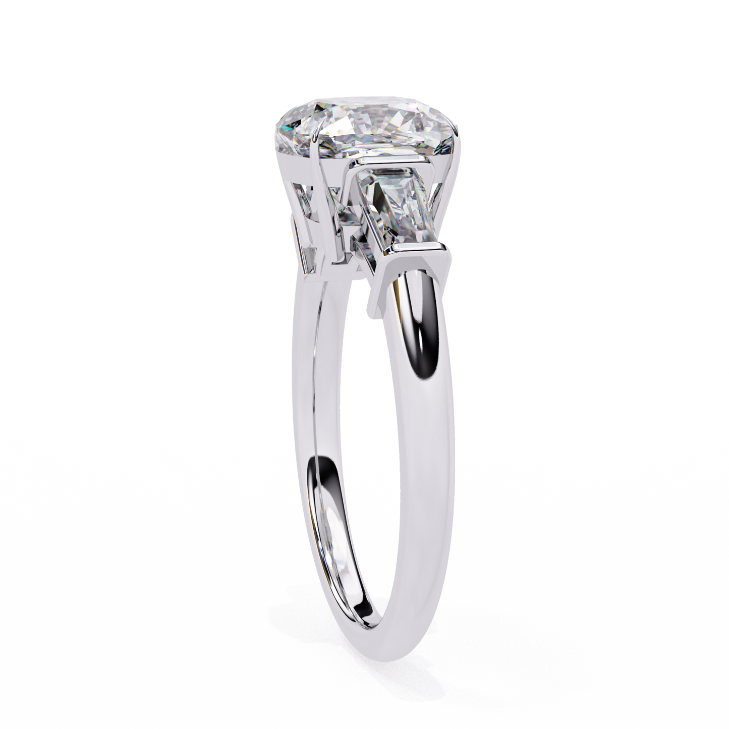 LGD Solitaire Ring Cushion (3.85ct) In 14K Gold
