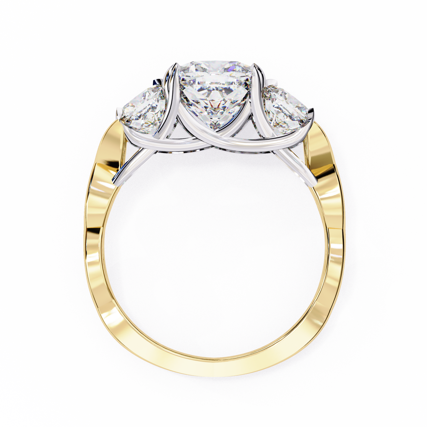 LGD Solitaire Ring Cushion Square (3.49ct) In 14K Gold