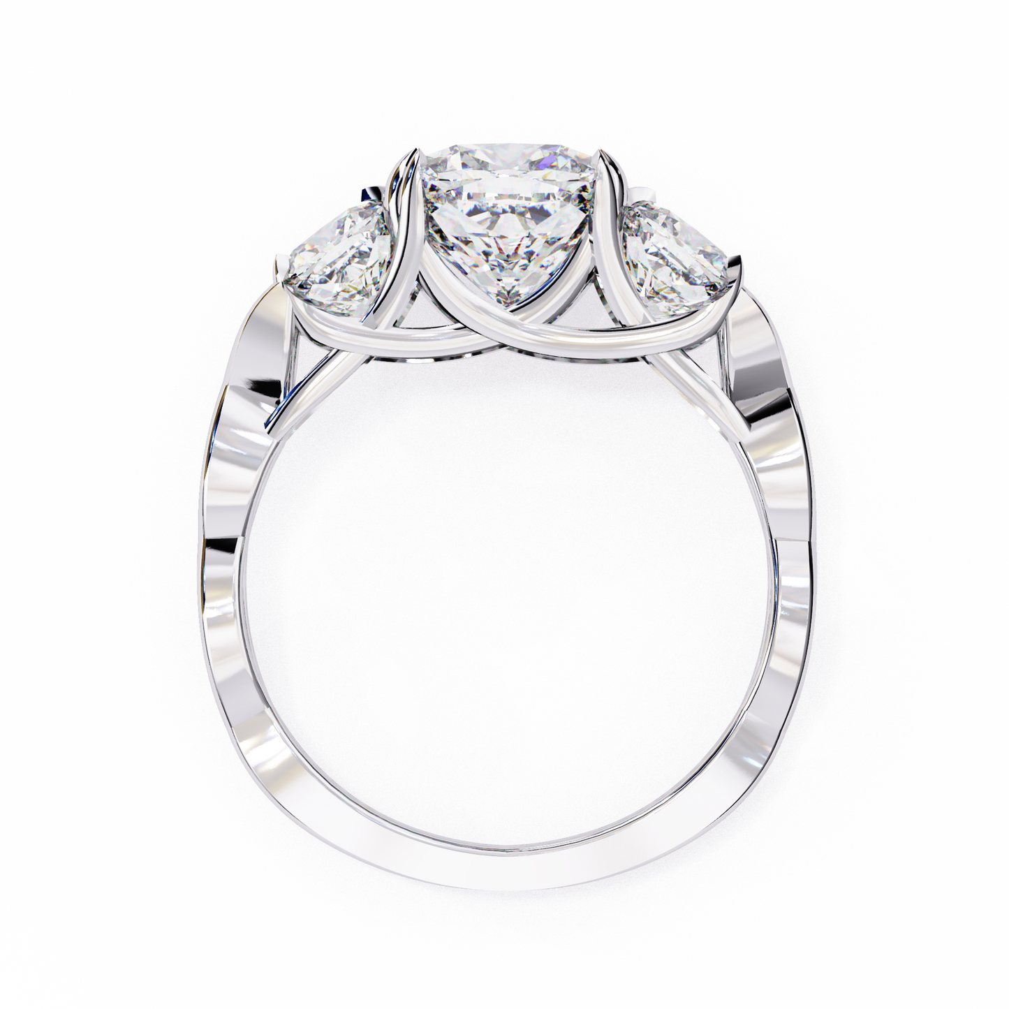 LGD Solitaire Ring Cushion Square (3.49ct) In 14K Gold