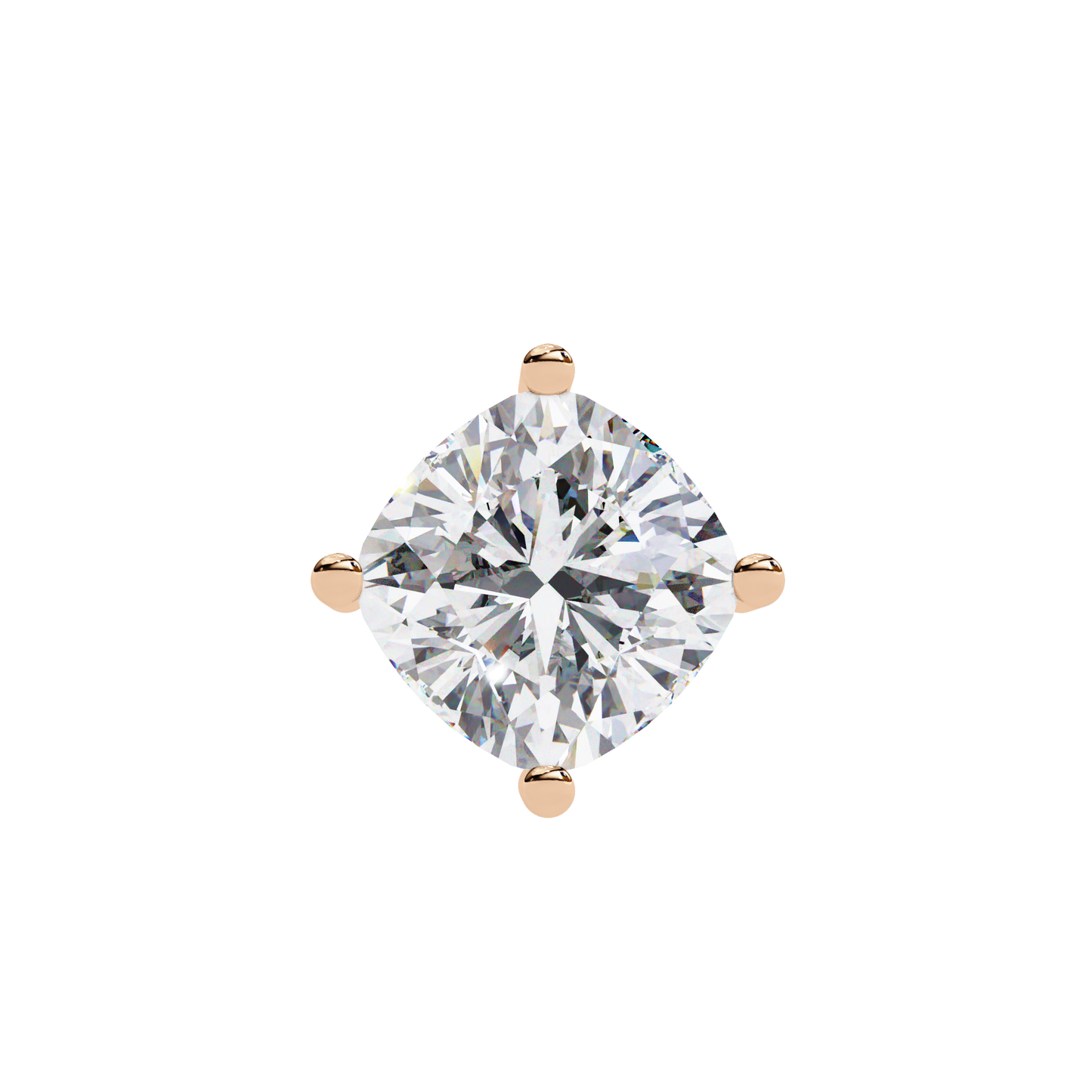 Lab Grown Diamond Solitaire Pendant Cushion Square Stone (2.32ct) In 14K Gold Without Chain