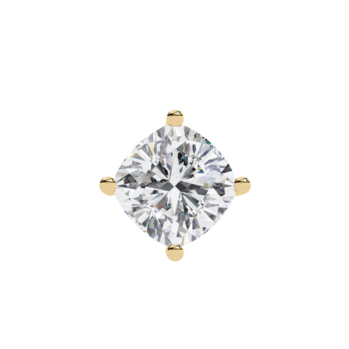 Lab Grown Diamond Solitaire Pendant Cushion Square Stone (2.32ct) In 14K Gold Without Chain