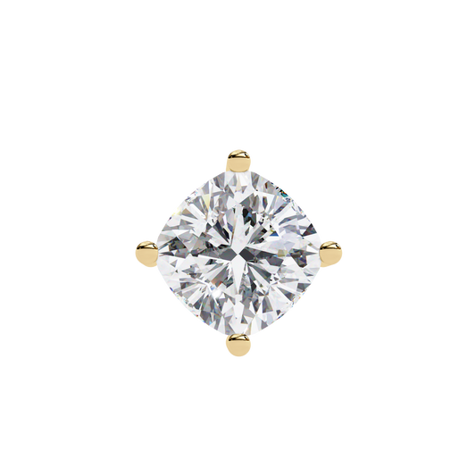 Lab Grown Diamond Solitaire Pendant Cushion Square Stone (2.32ct) In 14K Gold Without Chain