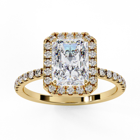 Lab Grown Diamond Solitaire Ring Radiant Stone (2.93ct) In 14K Gold