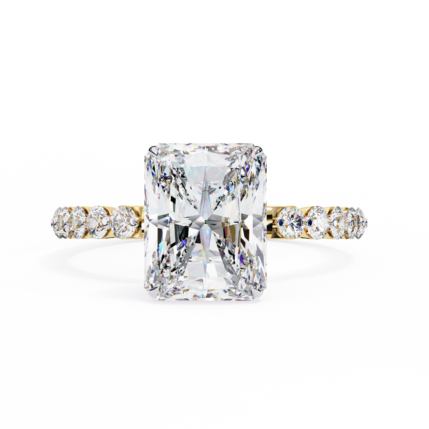 LGD Solitaire Ring Emerald Stone (3.52ct) In 14K Gold