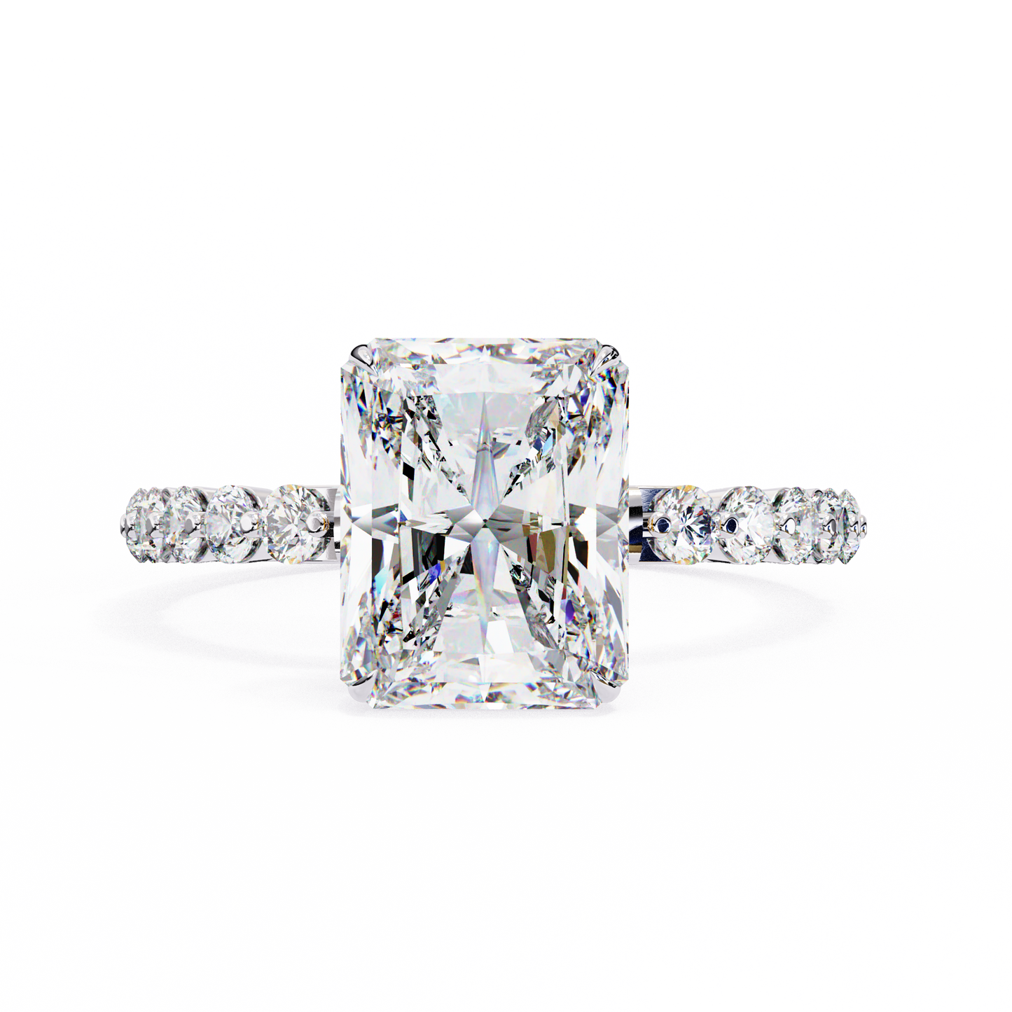 LGD Solitaire Ring Emerald Stone (3.52ct) In 14K Gold