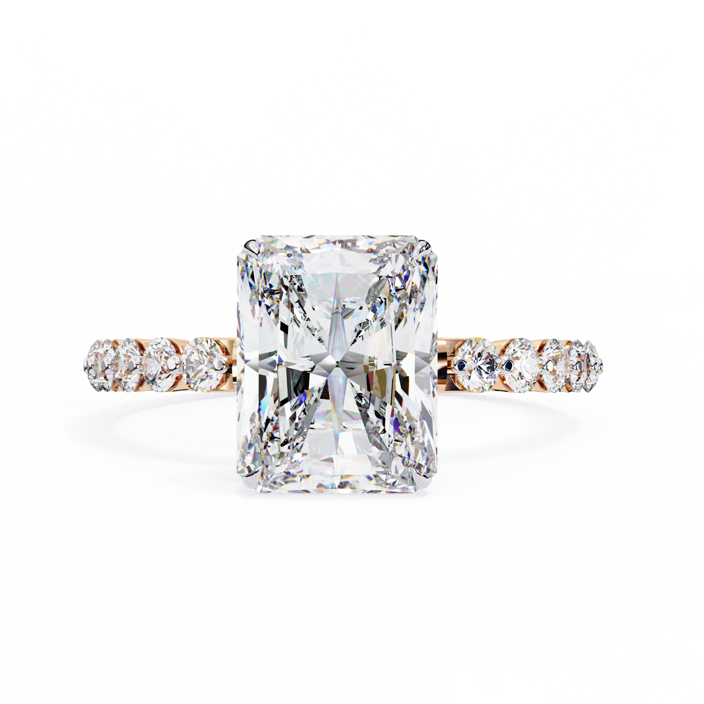 LGD Solitaire Ring Emerald Stone (3.52ct) In 14K Gold