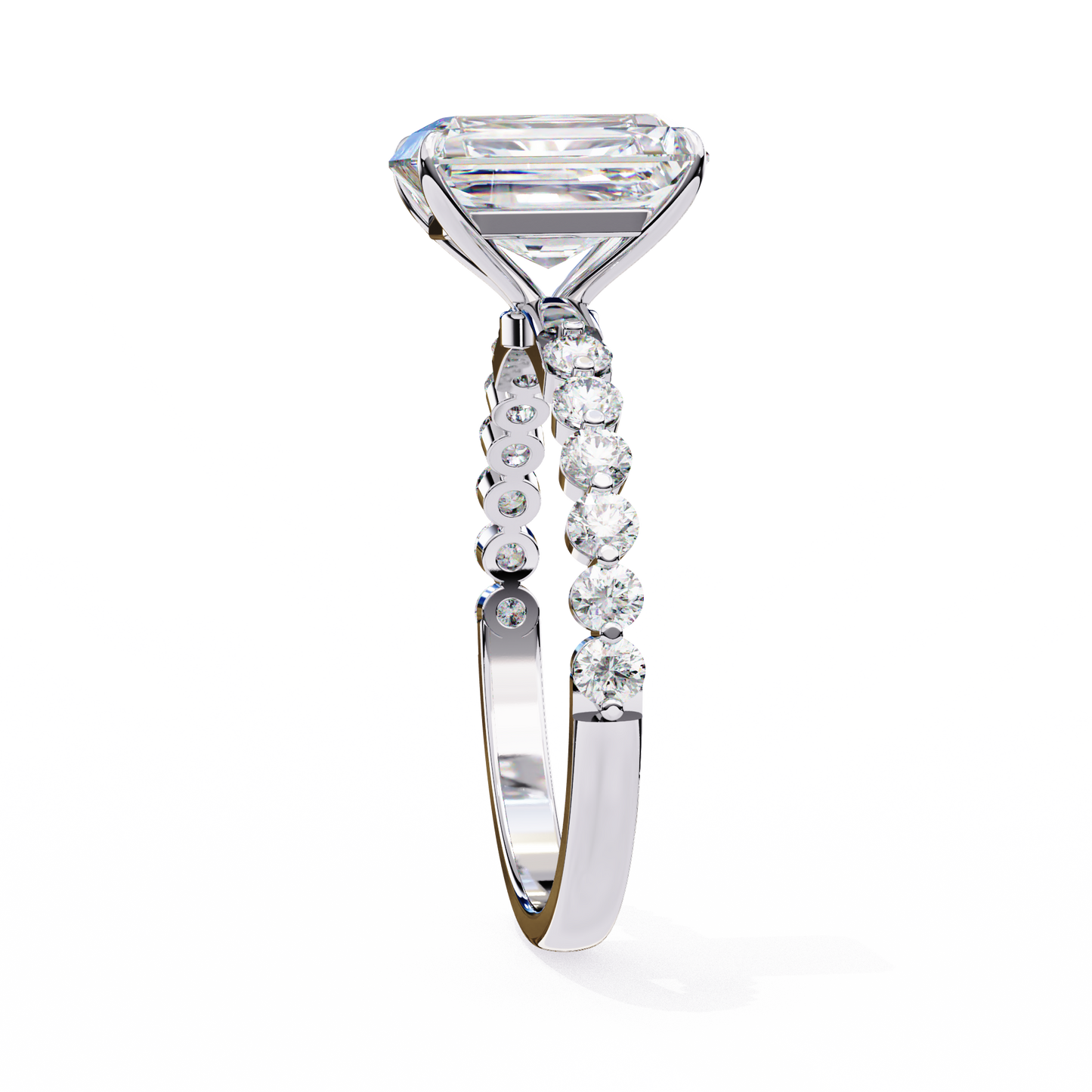 LGD Solitaire Ring Emerald Stone (3.52ct) In 14K Gold