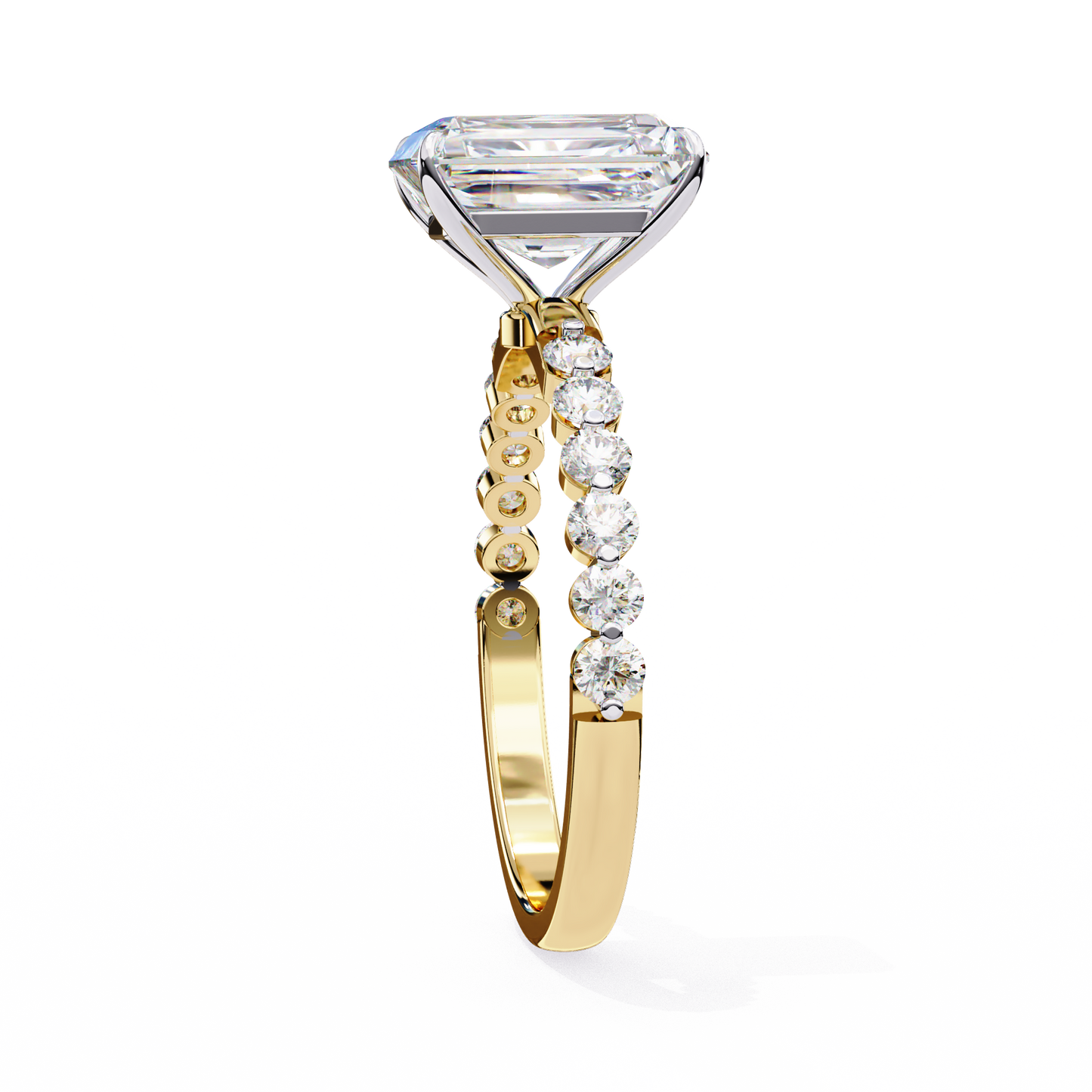 LGD Solitaire Ring Emerald Stone (3.52ct) In 14K Gold