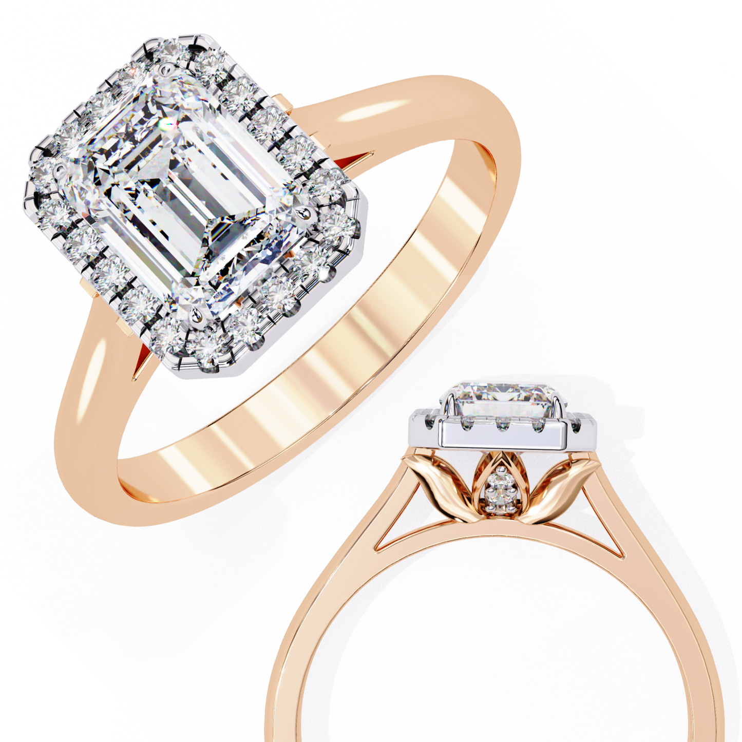 LGD Solitaire Ring Emerald Stone (2.74ct) In 14K Gold