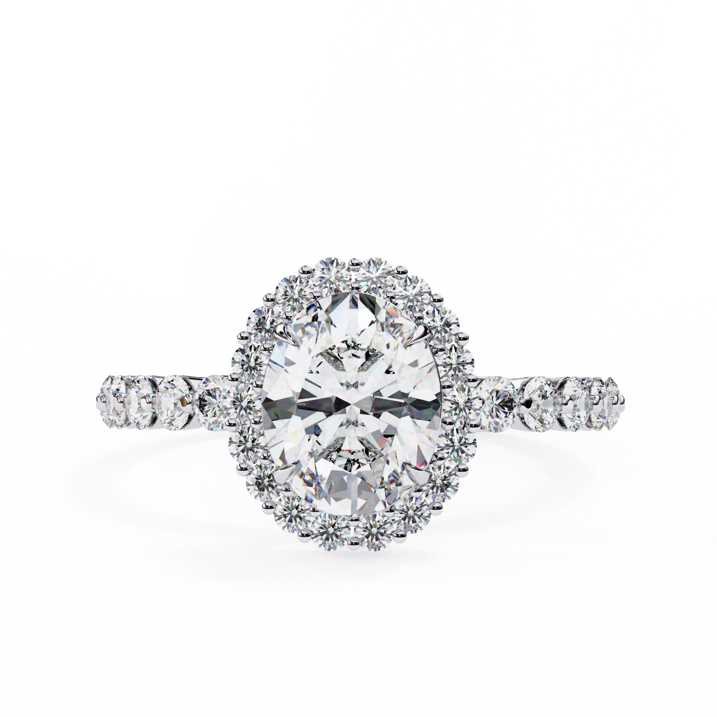 LGD Solitaire Ring Oval Stone (1.74ct) In 14K Gold