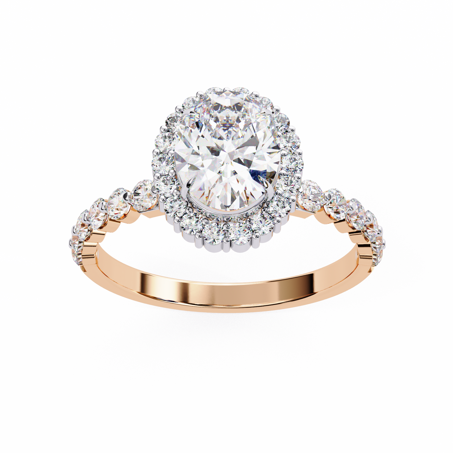 LGD Solitaire Ring Oval Stone (1.74ct) In 14K Gold