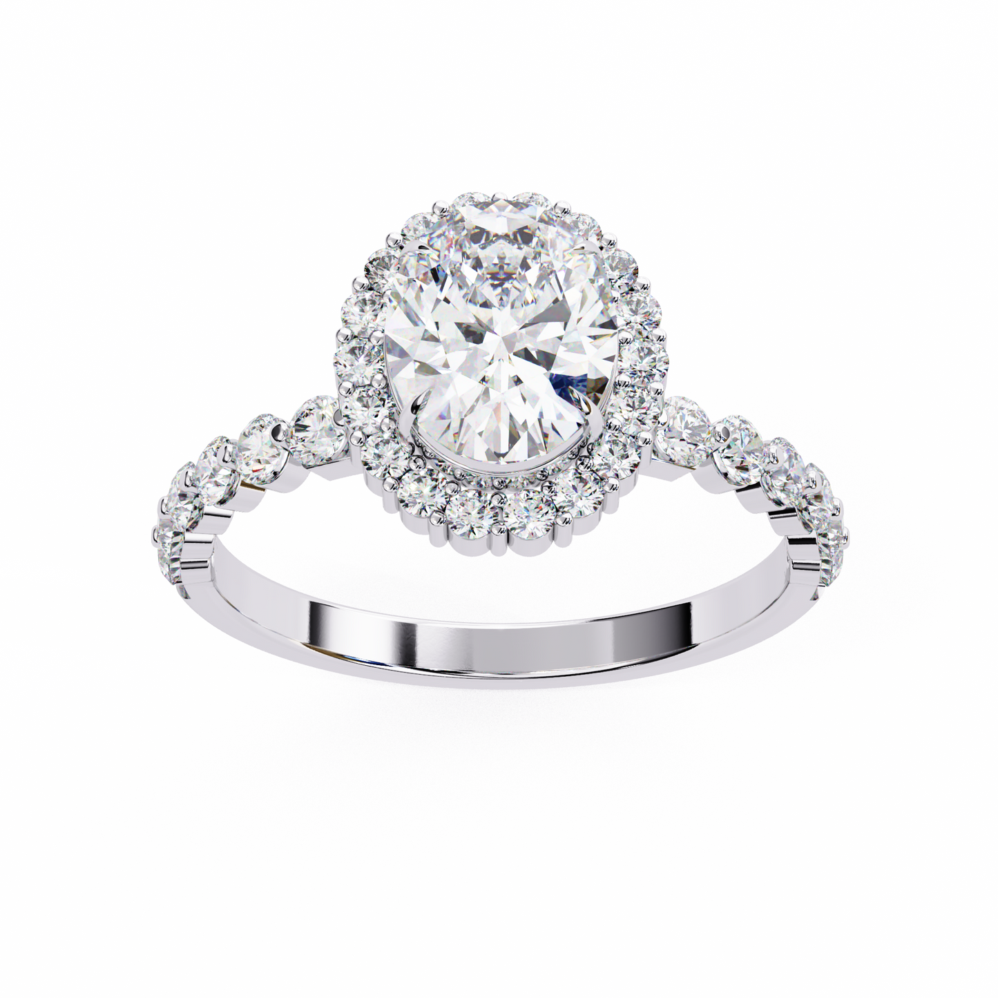 LGD Solitaire Ring Oval Stone (1.74ct) In 14K Gold