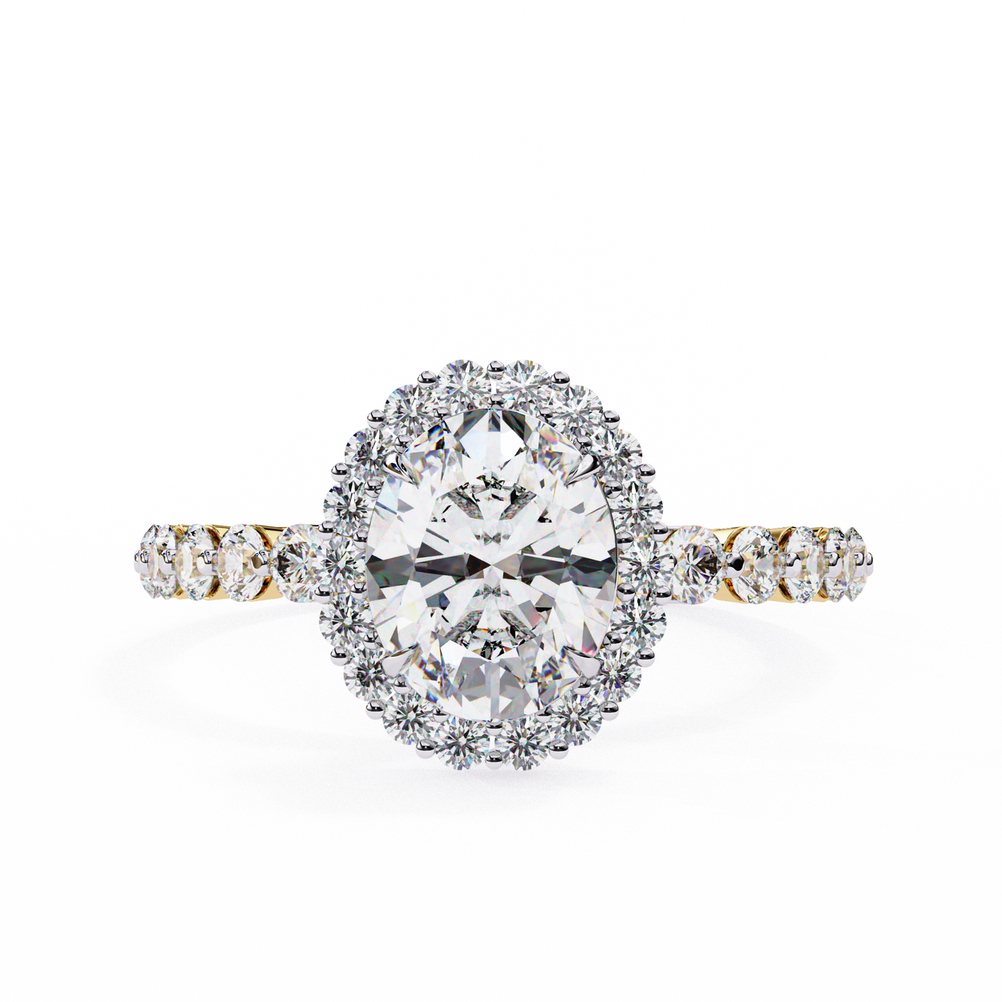 LGD Solitaire Ring Oval Stone (1.74ct) In 14K Gold