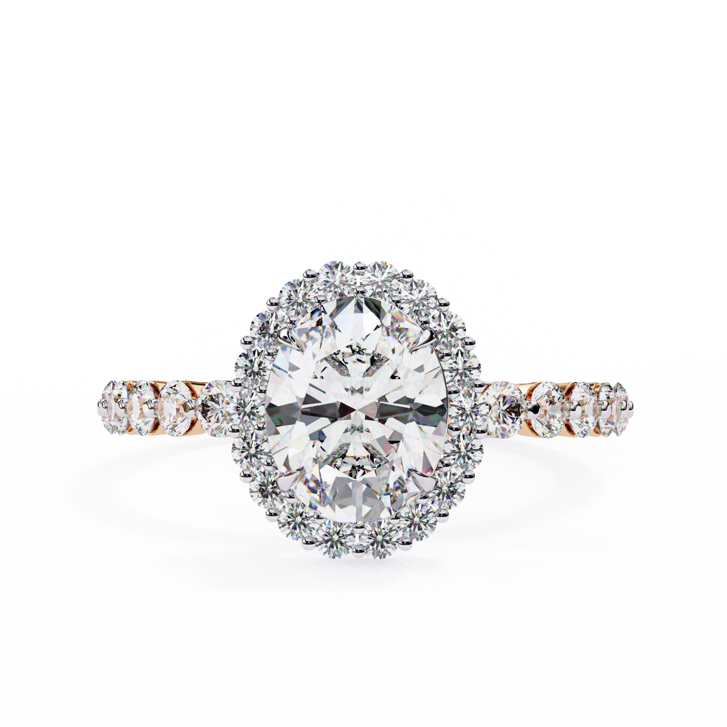LGD Solitaire Ring Oval Stone (1.74ct) In 14K Gold