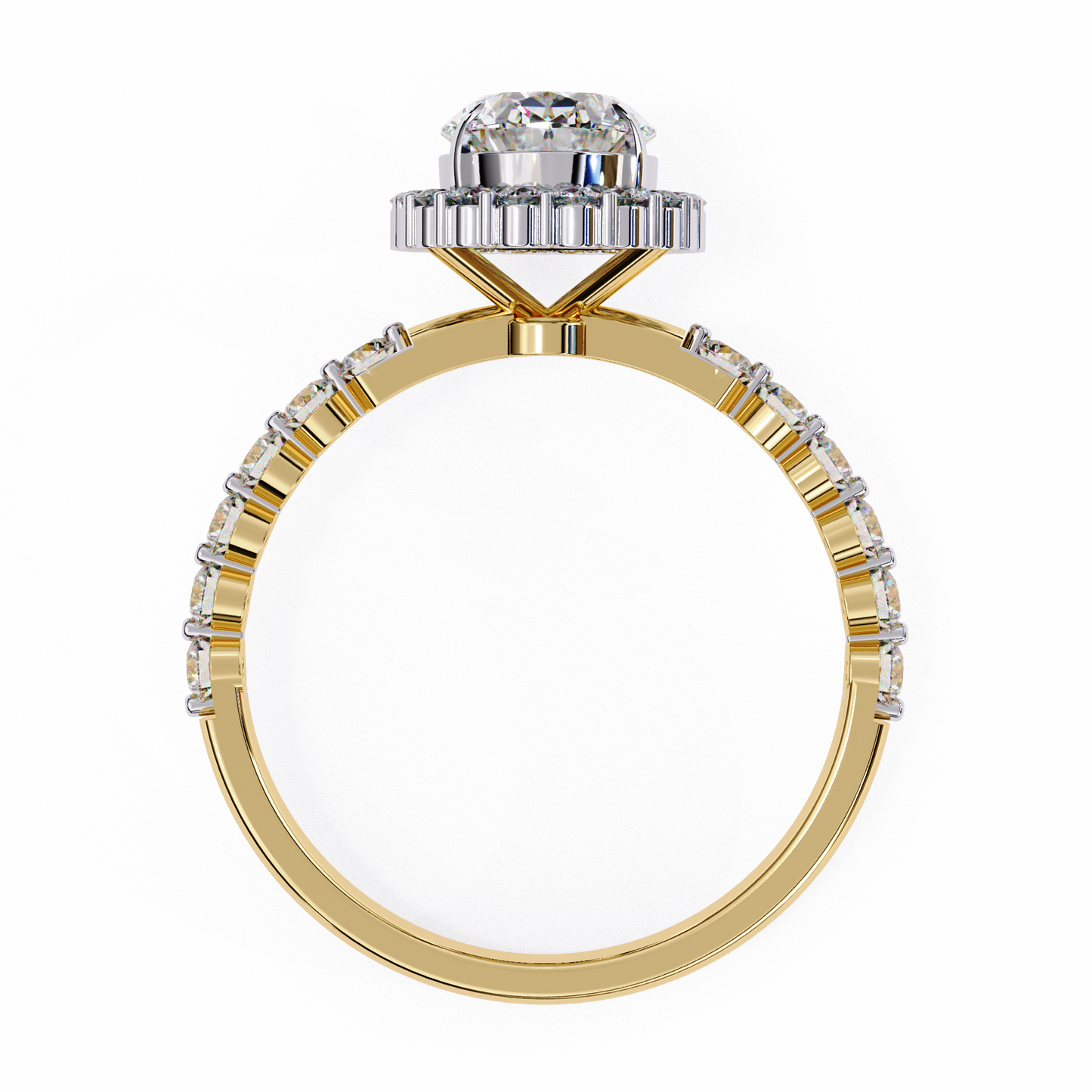 LGD Solitaire Ring Oval Stone (1.74ct) In 14K Gold