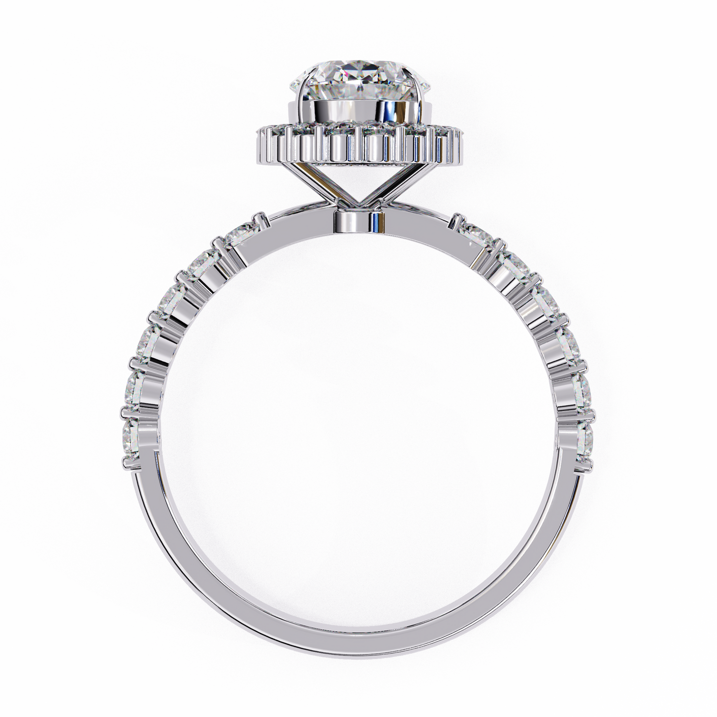 LGD Solitaire Ring Oval Stone (1.74ct) In 14K Gold