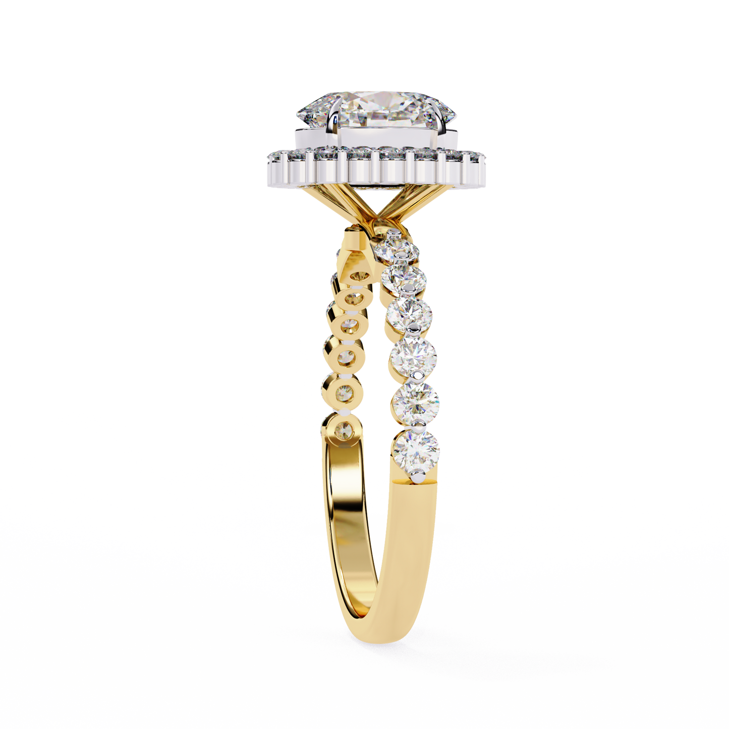 LGD Solitaire Ring Oval Stone (1.74ct) In 14K Gold